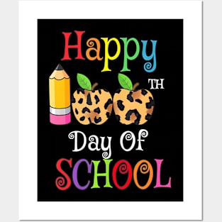 Happy 100Th Day Of School Leopard Print Teacher Student Posters and Art